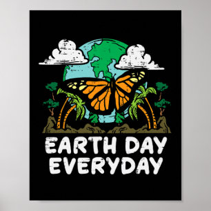 Póster Día de la Tierra Todos los Días Mariposa Mariposa