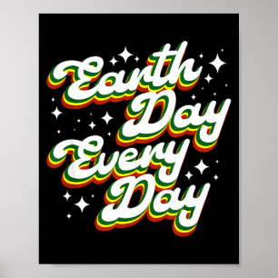 Póster Día de la Tierra todos los días planeta ambiental 