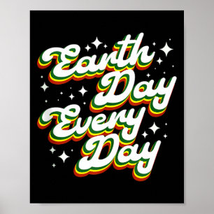 Póster Día de la Tierra todos los días planeta ambiental