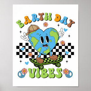 Póster Día de la Tierra Vibes Planeta Naturaleza Ambienta