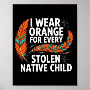 Póster Día de la Unidad Naranja Cada Niño Mujeres Nativas