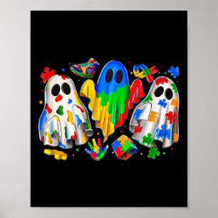 Póster Día de las Brujas Fantasma Colorido Rompecabezas C