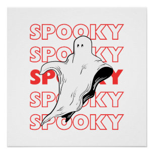 Póster Día de las Brujas Fantasma Espeluznante