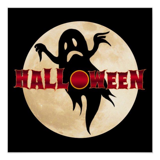 Póster Día de las Brujas Luna Fantasma (Anverso)