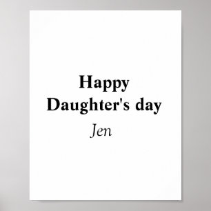 Póster día de las hijas añade tu nombre texto imagen edit