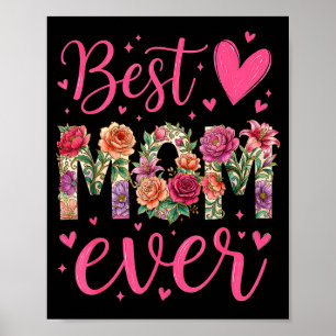 Póster Día de las madres mamá flor hija mujeres mamá niño