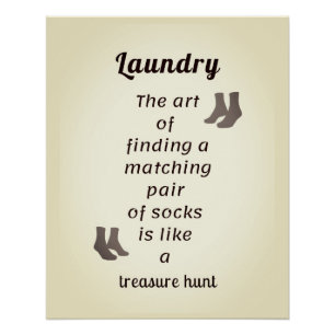 Póster Día de lavandería delgada de búsqueda de medias