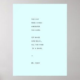 Póster Día de lectura azul con cita del Dr. Suess