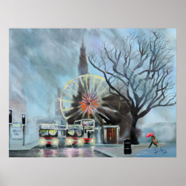 Póster Día de lluvia en Edimburgo