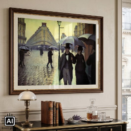 Póster Día de lluvias en la calle de París por Gustave Ca