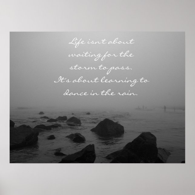 Póster Día de lluvias en la playa (Frente)