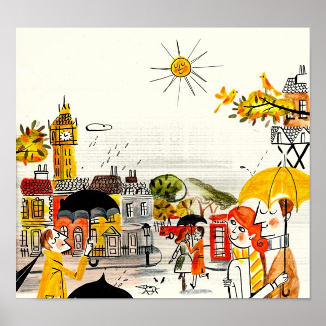 Póster Día de lluvias en Londres (Frente)