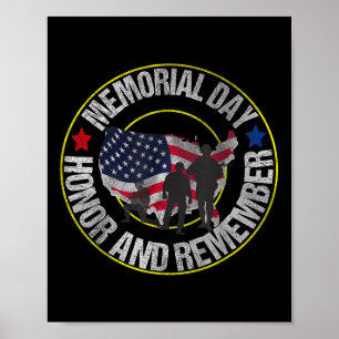 Póster Día de los Caídos - Honrar y Recordar Día de los C