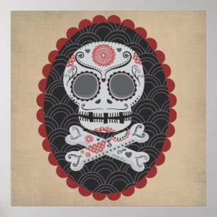 Póster Día de los calaveras muertos de Skull Día de los