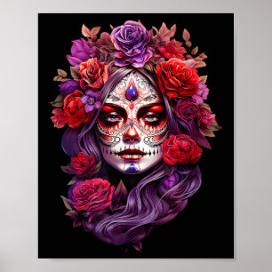 Póster Día De Los Muertos 2024 Día De Catrina De Azúcar