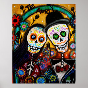 PÓSTER DIA DE LOS MUERTOS BODA