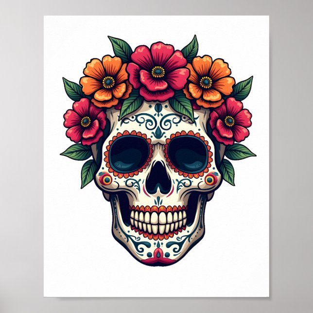 Póster Día de los Muertos Calavera de Azúcar � Dia de los (Frente)