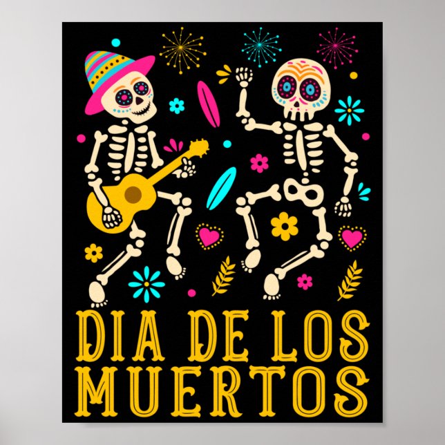 Póster Día De Los Muertos Disfraz Día Del Gobierno (Frente)