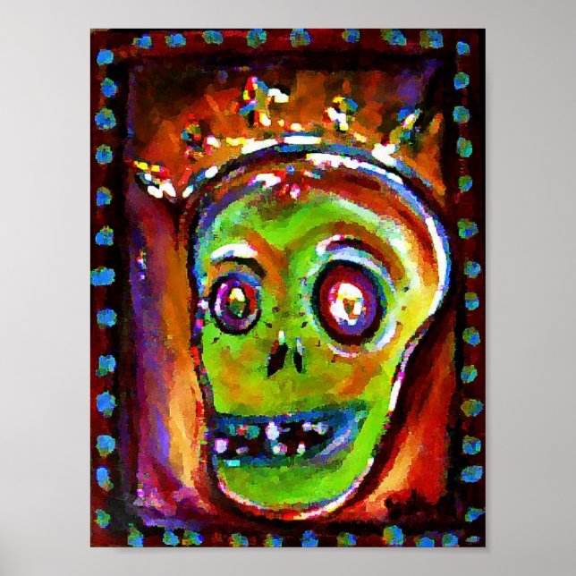 Póster Día de los muertos en rojo (Frente)