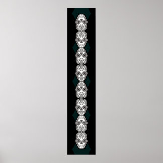Póster Día de los Muertos ese patrón de diamantes de crán