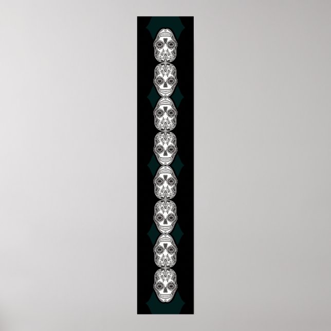 Póster Día de los Muertos ese patrón de diamantes de crán (Frente)