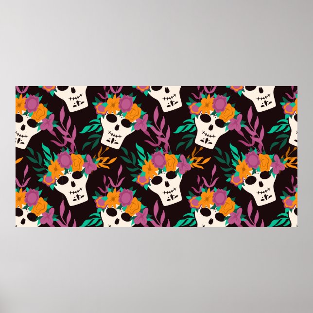 Póster Dia de Los Muertos, Halloween tradicional Mexicano (Frente)