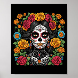 Póster Día de los Muertos La Catrina Día del Gobierno