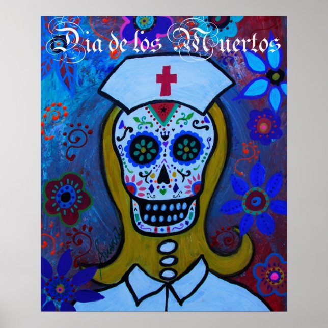 PÓSTER DIA DE LOS MUERTOS NURSE (Frente)