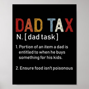 Póster Día de los Padres Sarcásticos de Impuestos de Papá