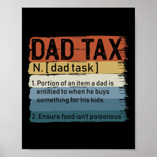 Póster Día de los Padres Sarcásticos de Impuestos de Papá