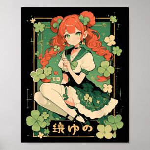 Póster Día de los Patrocinadores Anime Chica Manga Green