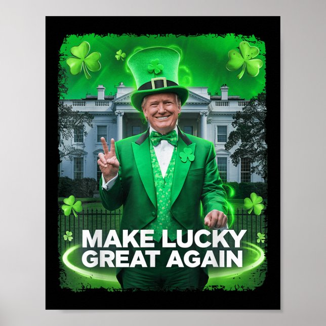 Póster Día de los Patrocinadores Trump Gorra Leprechaun (Frente)