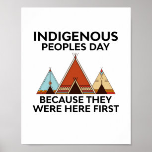 Póster Día de los Pueblos Indígenas Acá Primero Nativo