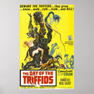 Póster Día de los trífidos - Vieja película de terror