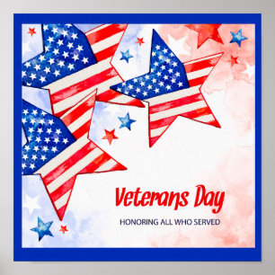 Póster Día de los Veteranos - Honrando a todos los que si