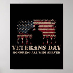 Póster Día de los Veteranos Honrando a Todos los que Sirv