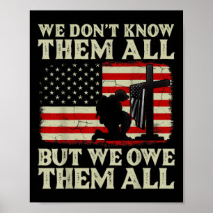 Póster Día de los Veteranos Les Debemos Patriótico Vetera