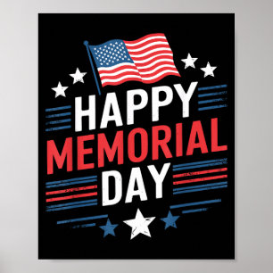 Póster Día de los veteranos memorial bandera patriota fel
