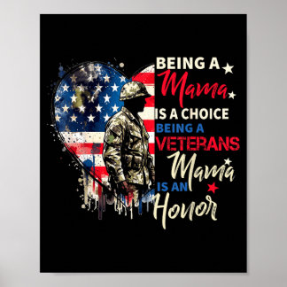 Póster Día de los veteranos patrióticos siendo una mamá d