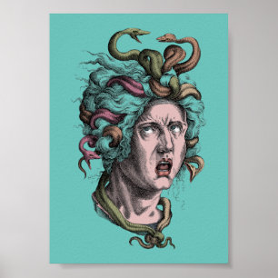 Póster Día de mal pelo de Medusa de la mitología griega