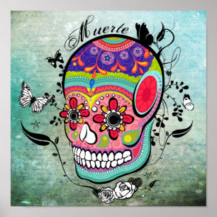 Póster Día de Muerte del Poster de Calaveras Muertas