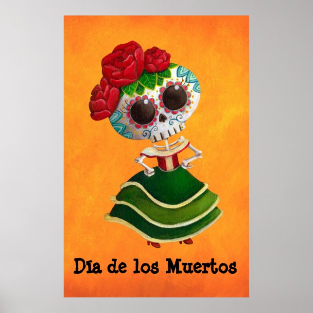 Póster Dia de Muertos Mexican Miss Death (Frente)