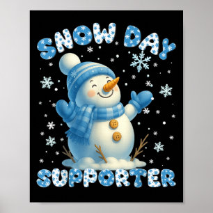 Póster Día de Nieve partidario adorable muñeco de nieve c