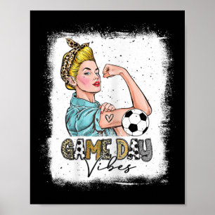 Póster Día de partido de fútbol femenino de blanqueo Día 