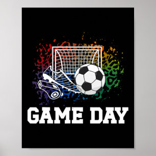 Póster Día de partido de fútbol gol día de partido de fút