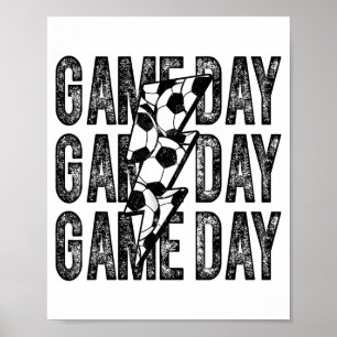 Póster Día de partido de fútbol Rayo Fútbol Mamá Papá Niñ