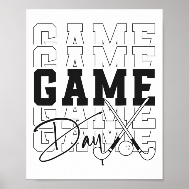 Póster Día de partido de hockey sobre césped  (Frente)