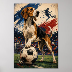 Póster Día de partido del Foxhound Americano Espíritu