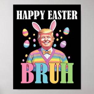 Póster Día de Pascua divertido conejo Bunny Feliz Pascua 
