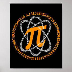 Póster Día de Pi 3,14 Símbolo del número Pi Regalo de Mat